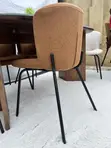 Modern Textured Fabric Accent Dining Chair with Black Metal Legs - 3