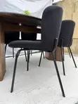 Modern Textured Fabric Accent Dining Chair with Black Metal Legs - 5