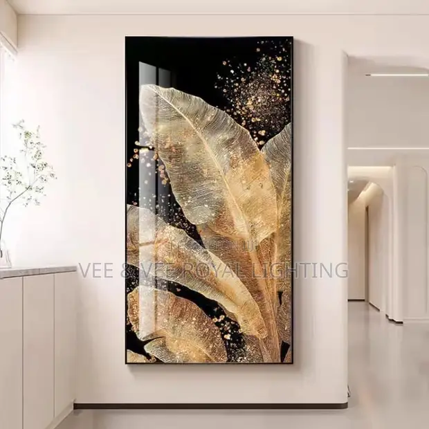 Aesthetic LED Wall Decor Frame Art - Gold Leaf - 1