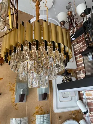Modern LED Chandelier Light with Crystal Pendant