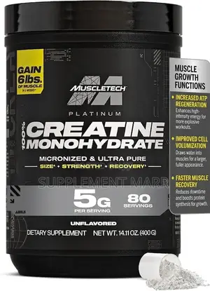 100% Micronised Creatine Monohydrate 400G Powder - 80 Servings