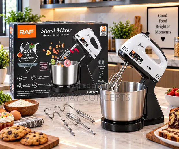 RAF 2L 270W Stand Mixer 7 Speed with Dough Hook - 1
