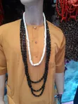 Premium 3-Layer Black Crystal White Coral Men's Ceremonial Bead Set - 1