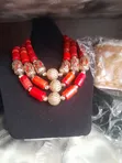 Premium 3-Layer Black Crystal White Coral Men's Ceremonial Bead Set - 2