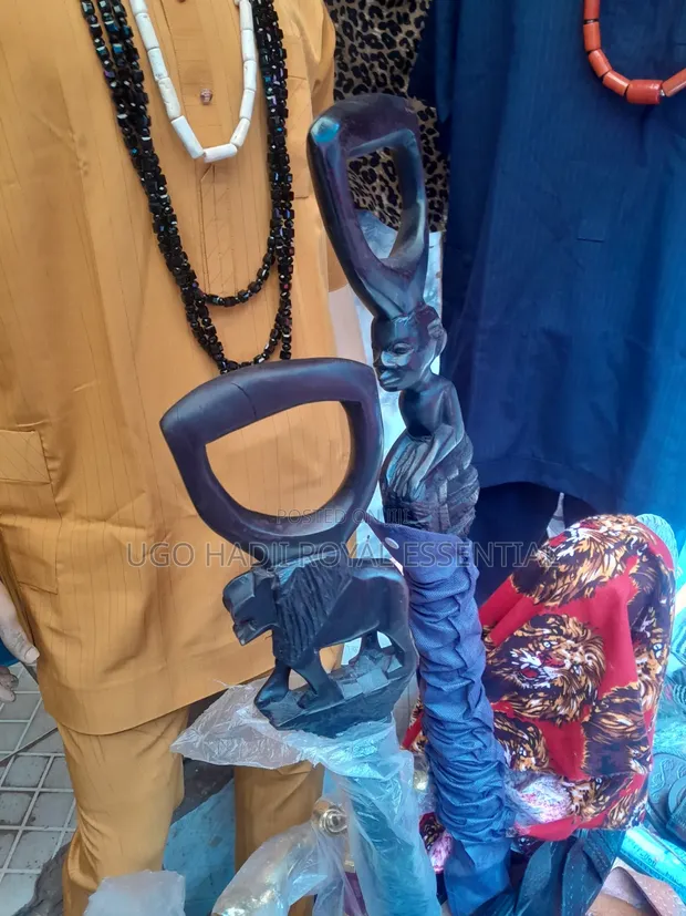 Hand-Carved Wooden Walking Stick / Chieftaincy Cane - 1