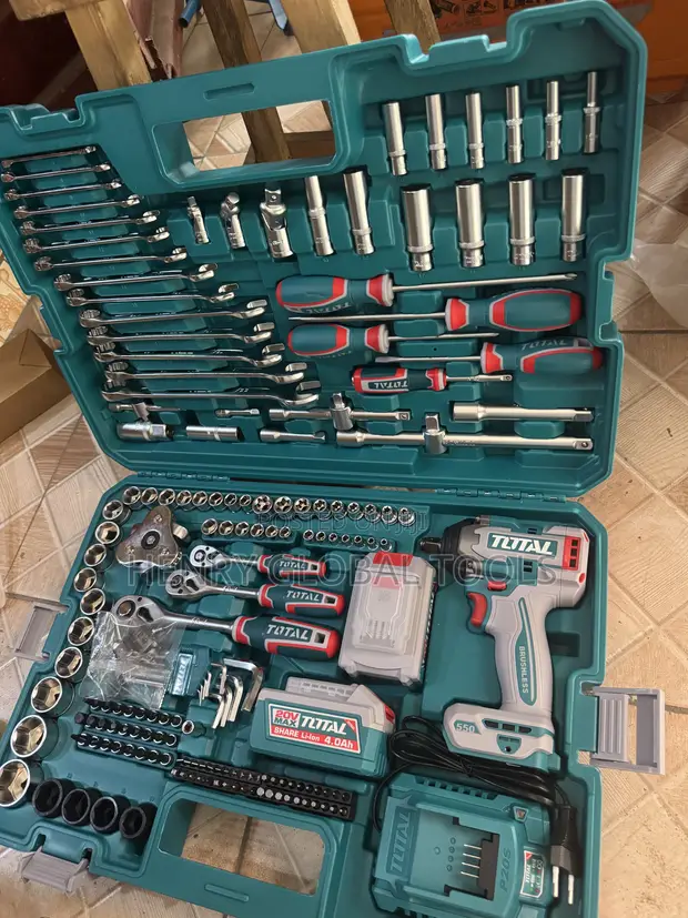 TOTAL 151-Piece Professional Tool Kit with 20V Impact Wrench - 1