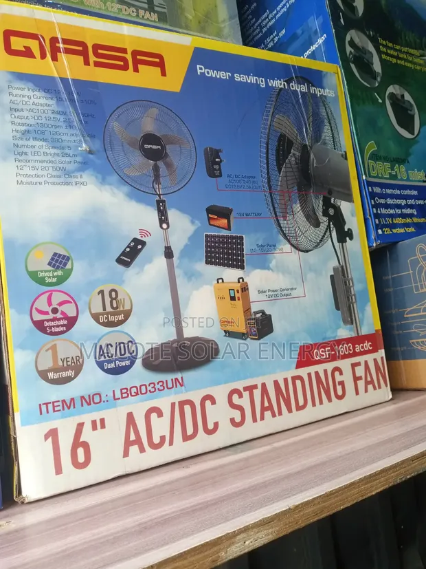 Duravolt AC/DC Fan Mai Tsaye 16" - 1