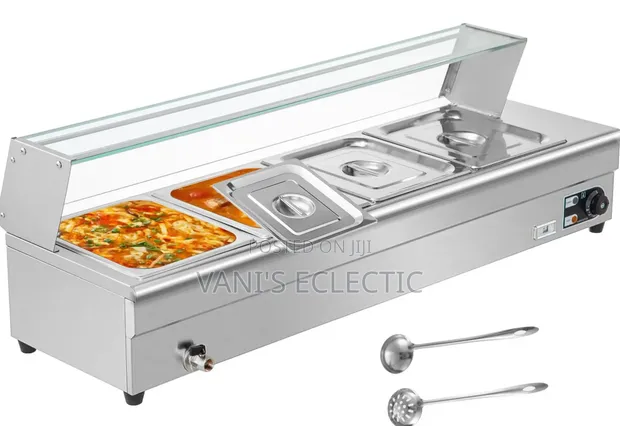 Commercial Bain Marie Food Warmer with Glass Guard - 1