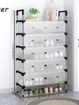 6-Tier Space Saving Shoe Cabinet with Transparent Covers - 1