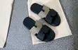 Hermes Two-Toned Leather Slides - 1