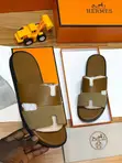 Hermes Two-Toned Leather Slides - 4