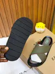 Olive Green Leather Criss-Cross Strap Zara Slides - 2