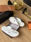 White Leather Zara Slides for Men - 2