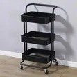 3-Tier Metal Rolling Storage Trolley Mai Amfani - 1