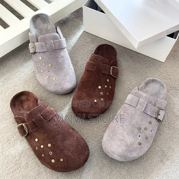 High Quality Studded Suede Birkenstock Mules - 1