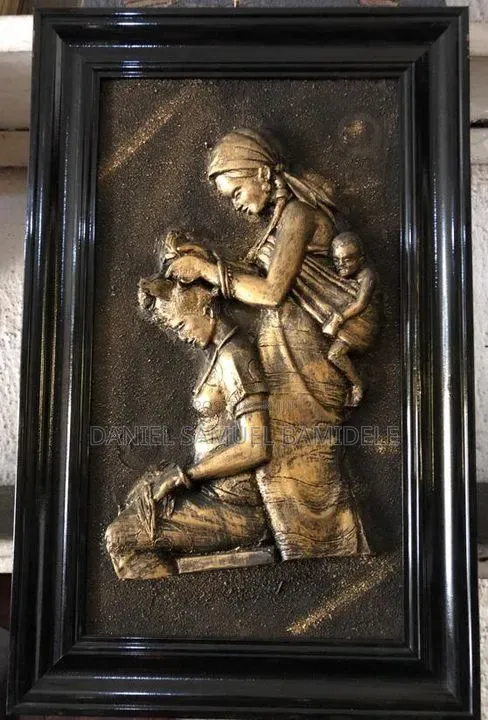 African Activities Relief Sculpture Wall Frame - 1