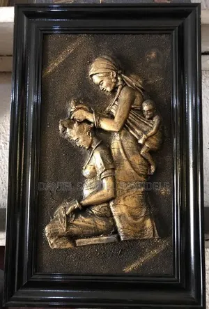 African Activities Relief Sculpture Wall Frame
