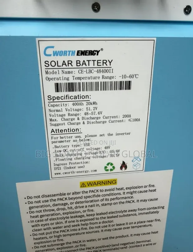 Cworth Energy 20kWh/48V Deep Cycle Lithium Battery - 1