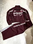 Designer Burgundy Graphic Windbreaker Tracksuit Set - 1