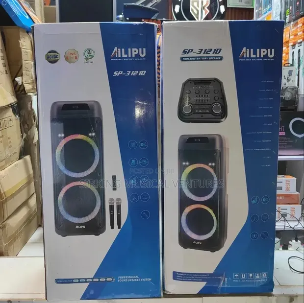 AILIPU 90000W Heavy Deep Bass Double Speaker with 2 Wireless Mics - 1