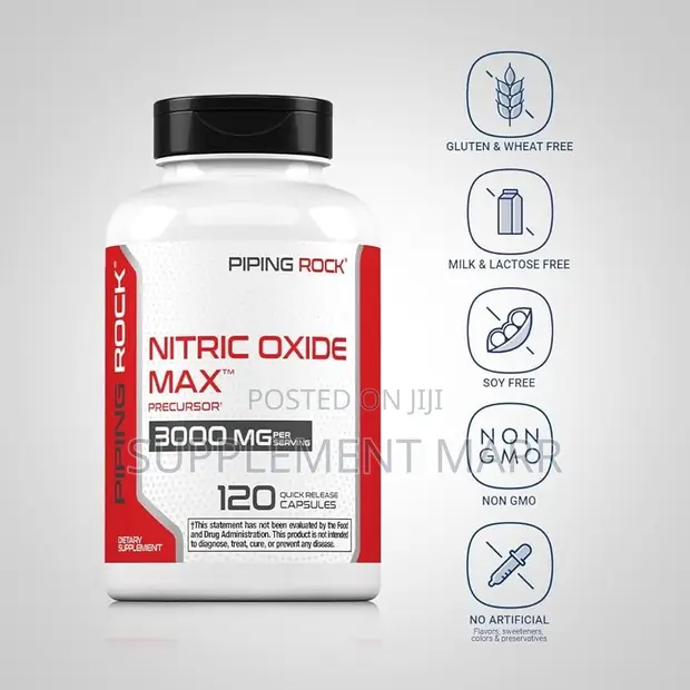 Nitric Oxide Max 3000mg 120 Capsules L-Arginine & L-Citrulline - 1