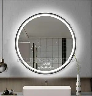 Round Smart LED Bathroom Mirror with Touch Screen