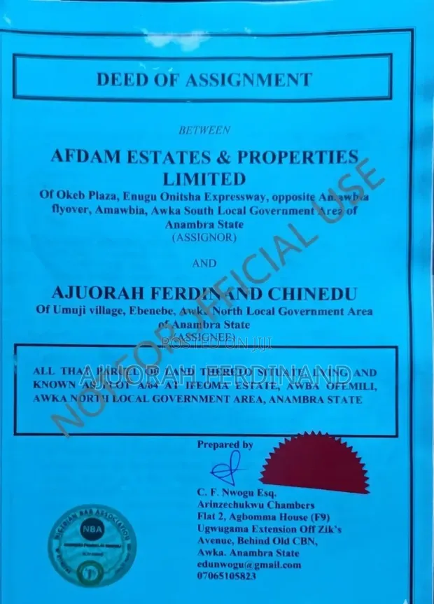 Distress Sale: Residential Plot in Ifeoma Estate, Awba Ofemili - 1