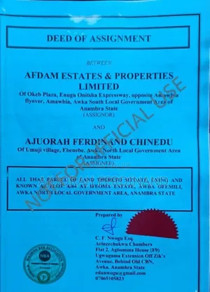 Distress Sale: Residential Plot in Ifeoma Estate, Awba Ofemili