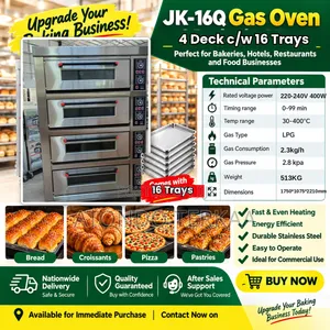 JK-16Q 4 Deck Gas Oven with 16 Trays