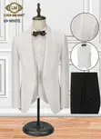 Luca Milano Classic Suit - Fararen Namiji - 1