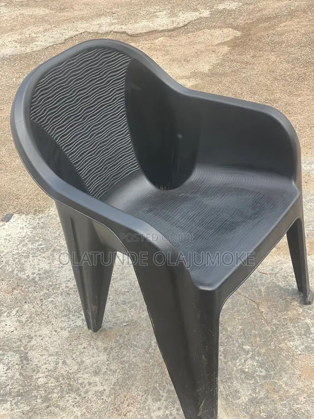 Used Black Plastic Chairs (Set of 4) - 1