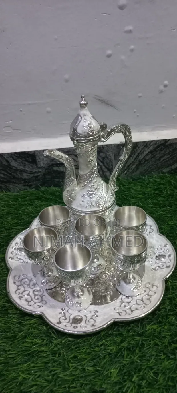 Home Interiors White & Silver Tea Set Decoration - 1