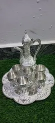 Home Interiors White & Silver Tea Set Decoration - 1