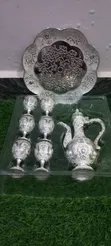 Home Interiors White & Silver Tea Set Decoration - 2