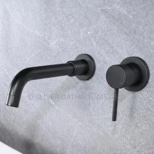 2-Piece Wall Mounted Basin Mixer Tap (Matt Black)