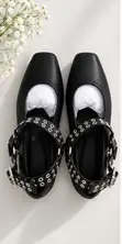 Original Black Leather Flat Shoes - Women's Size 8.5 - 1