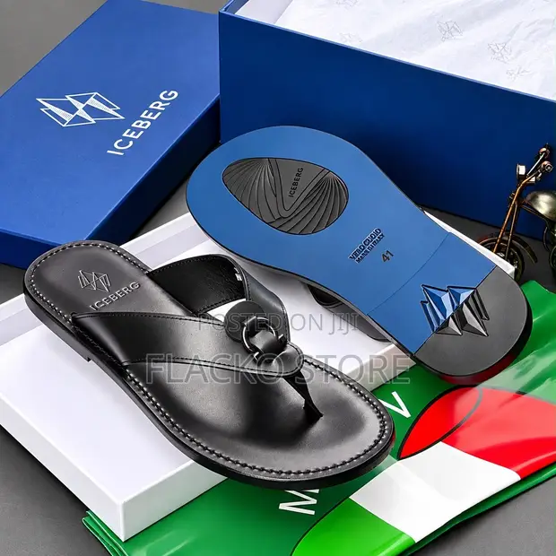 Exclusive Iceberg Italian Leather Slippers - 1