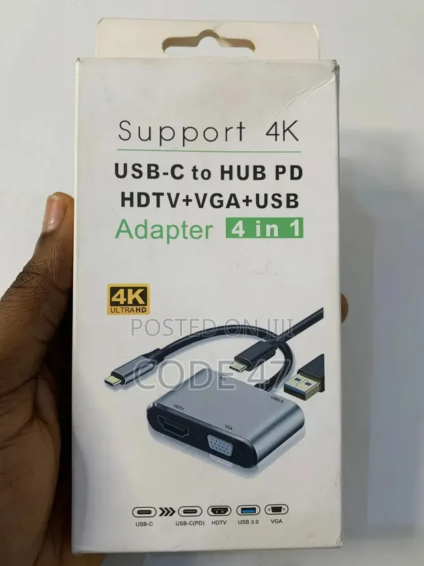 USB-C Hub tare da HDMI, VGA, 4K Tallafi - 1