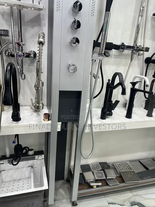 Silver LED Hydromassage Shower Panel - 1