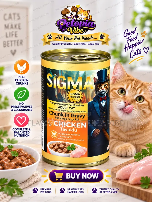 SIGMA Premium Chicken Chunks in Gravy - Adult Cat Food - 1
