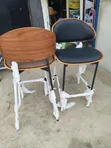 Executive Modern High Bar Stool with Leather Seat - 2
