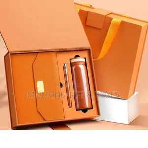 Golden Color Gift Boxes with Ribbons