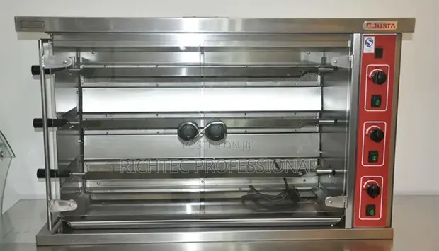 Commercial Gas Chicken Rotisserie Oven - Justa 3-Spit Stainless Steel - 1