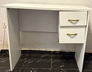 White Office Table with Storage