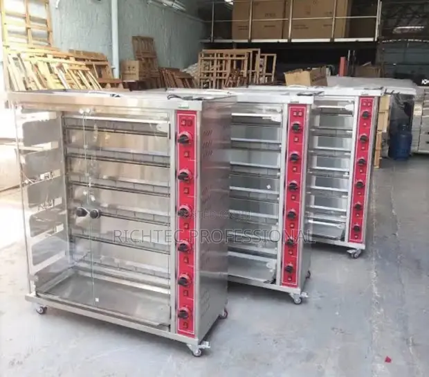 Commercial Gas Chicken Rotisserie Oven - 6 Spit Floor Standing - 1