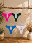 3 PCS Allure Gold Lace Thongs/G-strings - 4