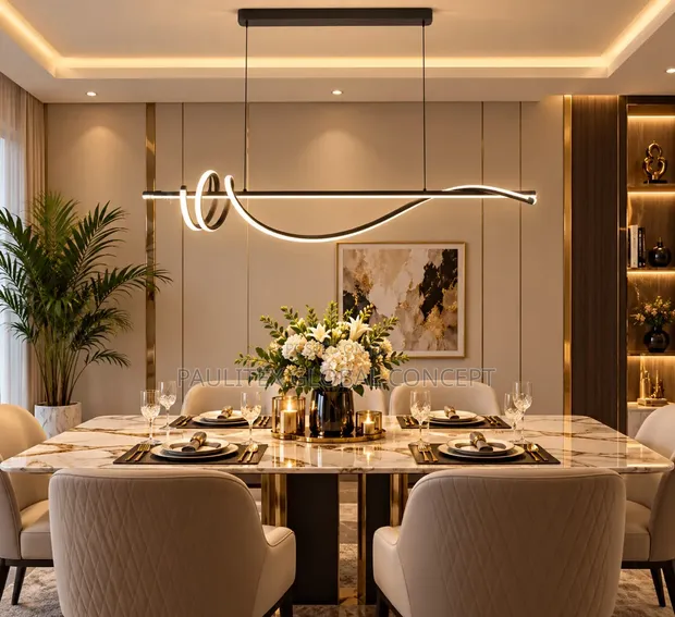 Linear Wavy Pendant Light - 1