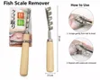 Japanese Fish Scale Remover with Wooden Handle - 1