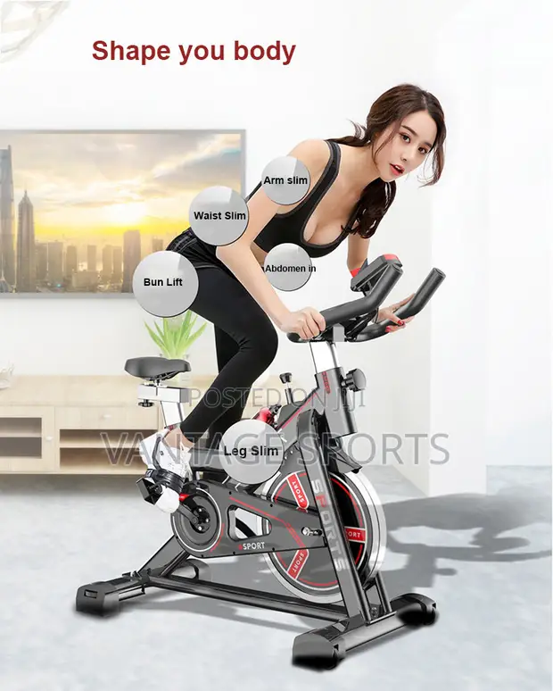 Adjustable Steel Exercise Bike - Indoor Spinning Bike - 1