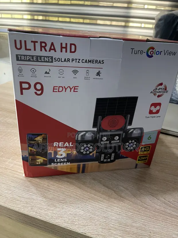 Ultra HD Triple Lens Solar PTZ Security Camera - 1